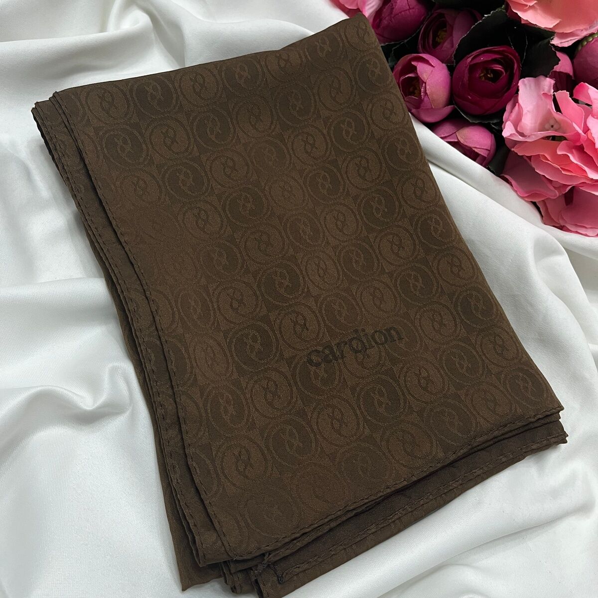 CARDİON JAKARLI ŞAL HOLOGRAM DESEN ACI KAHVE