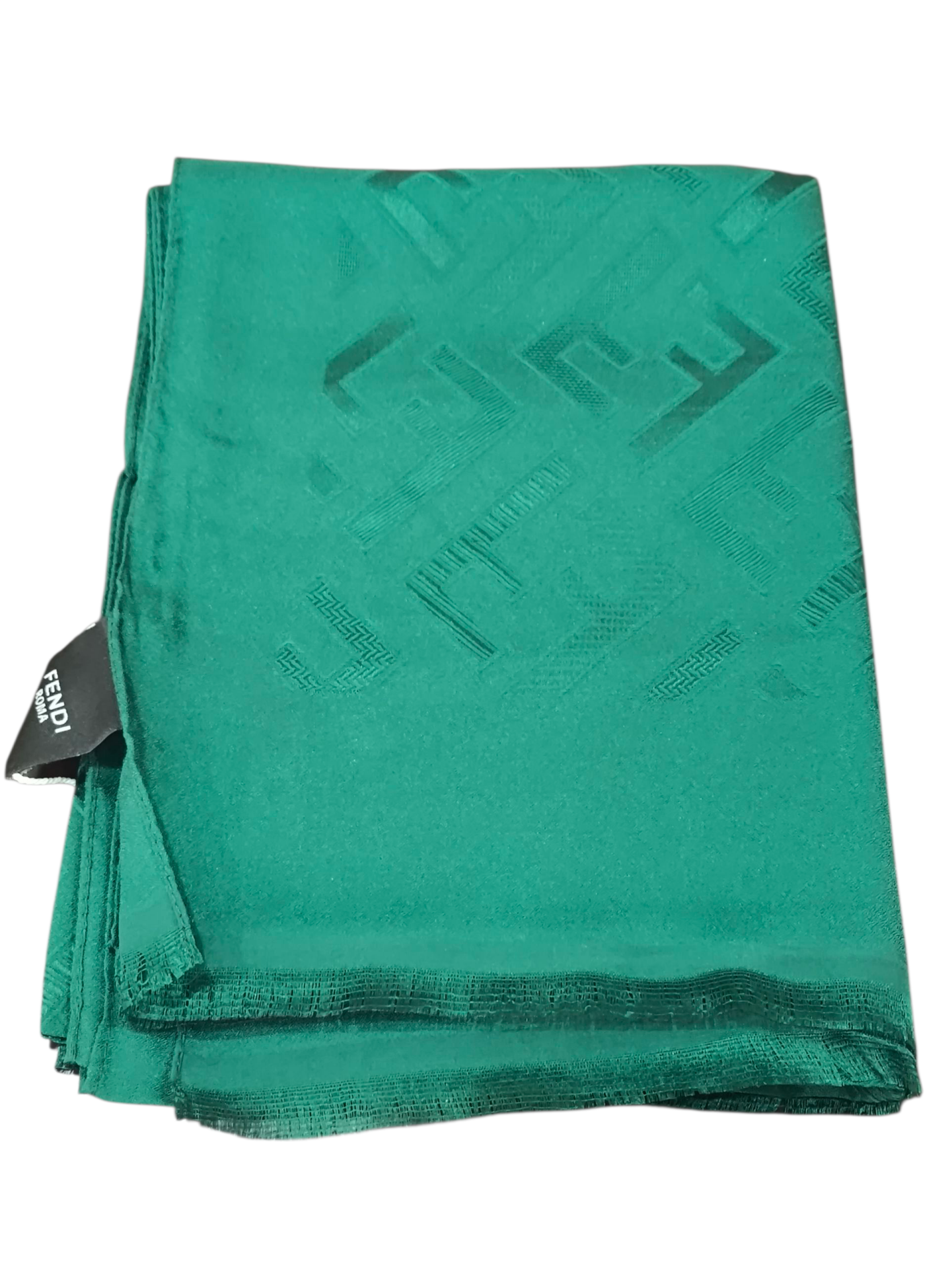 FENDİ F DESEN İPEK JAKARLI ŞAL KOYU ZÜMRÜT YEŞİLİ