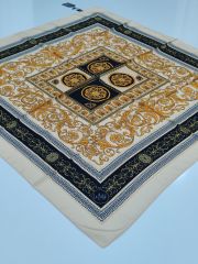 LABUTİK VERSACE MODEL TİVİL EŞARP KREM SİYAH