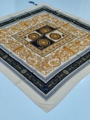 LABUTİK VAROK MODEL TİVİL EŞARP KREM SİYAH