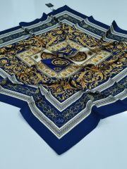 LABUTİK VERSACE MODEL TİVİL EŞARP KREM LACİVERT