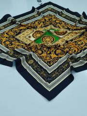 LABUTİK VERSACE MODEL TİVİL EŞARP SİYAH BENETTON YEŞİLİ