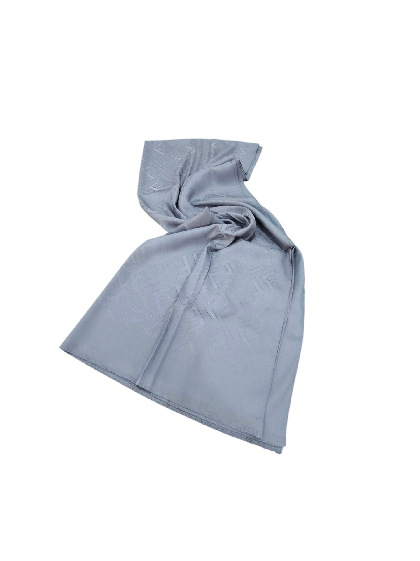 FENDİ F DESEN İPEK JAKARLI ŞAL METALİK GRİ