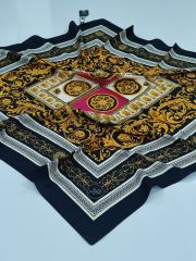 LABUTİK VERSACE MODEL TİVİL EŞARP SİYAH FUŞYA