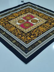 LABUTİK VERSACE MODEL TİVİL EŞARP SİYAH FUŞYA