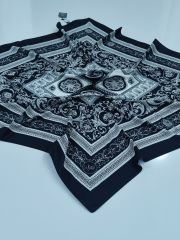 LABUTİK VAROK MODEL TİVİL EŞARP SİYAH GRİ