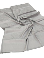 FENDİ F DESEN İPEK JAKARLI ŞAL GÜMÜŞ