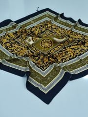 LABUTİK VAROK MODEL TİVİL EŞARP SİYAH HAKİ YEŞİL