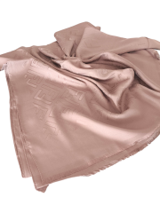 FENDİ F DESEN İPEK JAKARLI ŞAL KOYU VİZON