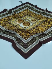 LABUTİK VERSACE MODEL TİVİL EŞARP SİYAH LİMON SARI