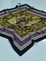 LABUTİK VERSACE MODEL TİVİL EŞARP SİYAH MOR