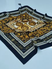 LABUTİK VERSACE MODEL TİVİL EŞARP SİYAH SARI