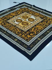LABUTİK VERSACE MODEL TİVİL EŞARP SİYAH SOLUK  SARI