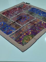 SİLKHOME KİLİM  DESEN  TİVİL EŞARP BEJ MOR