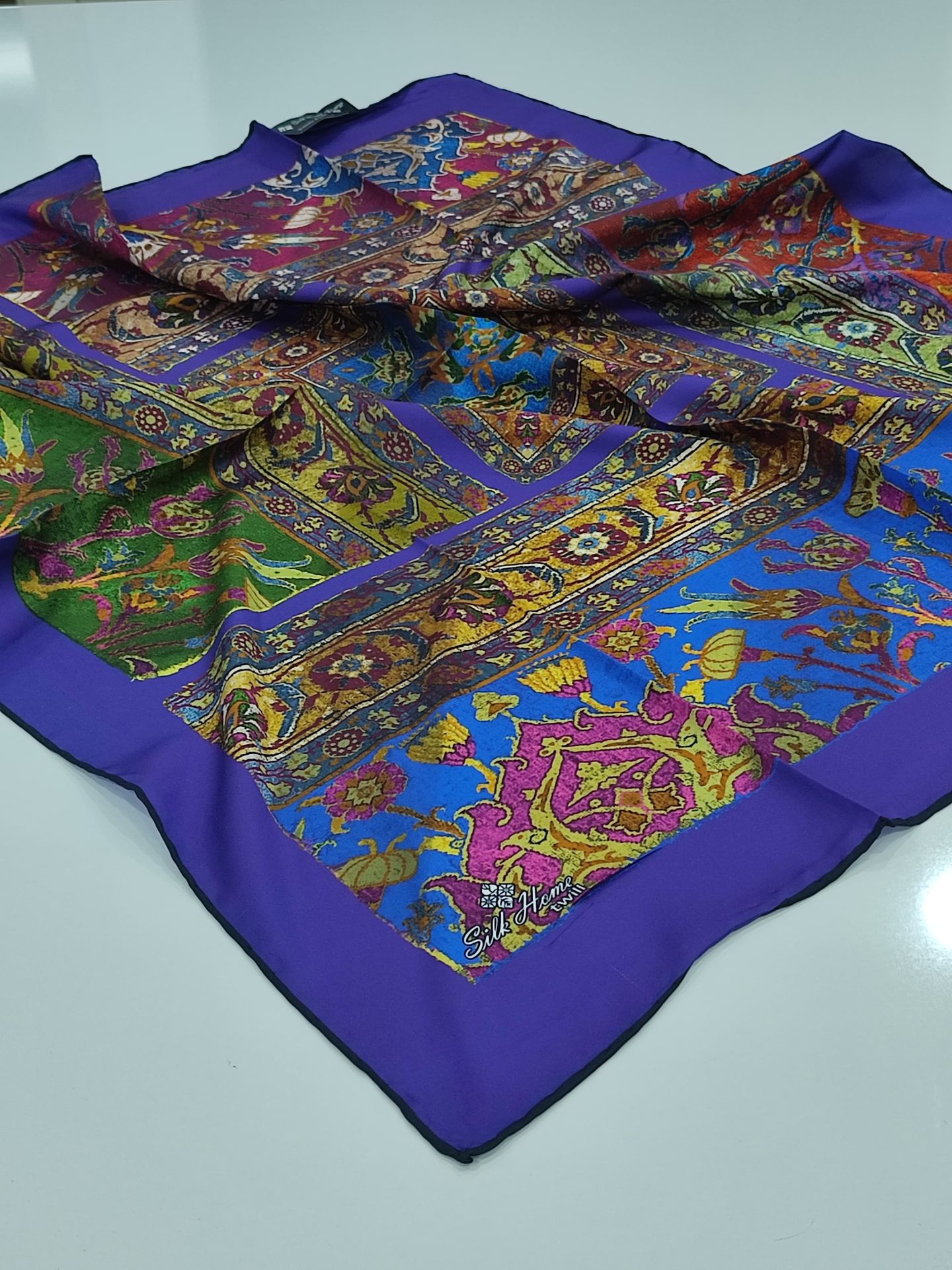 SİLKHOME KİLİM  DESEN  TİVİL EŞARP MOR