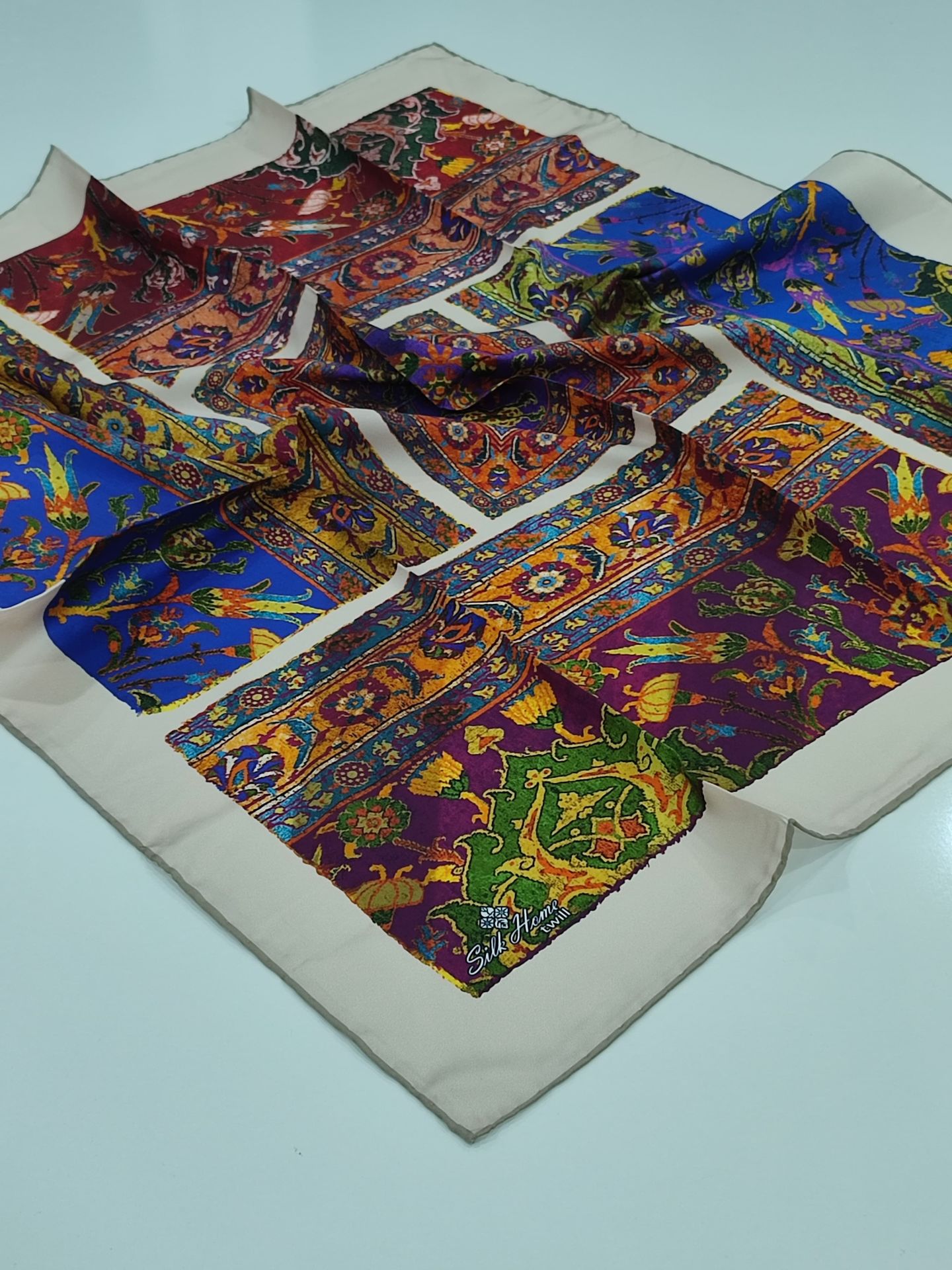 SİLKHOME KİLİM  DESEN  TİVİL EŞARP TAŞ MAVİ MOR