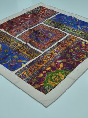 SİLKHOME KİLİM  DESEN  TİVİL EŞARP TAŞ MAVİ MOR