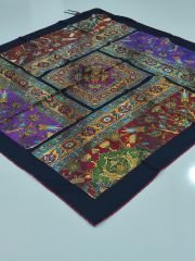 SİLKHOME KİLİM  DESEN  TİVİL EŞARP SİYAH BORDO