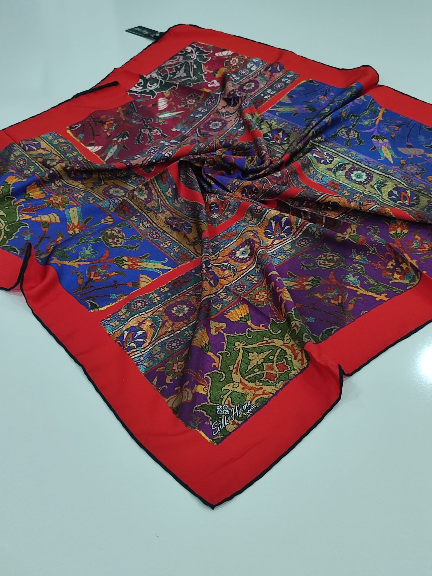 SİLKHOME KİLİM  DESEN  TİVİL EŞARP KIRMIZI