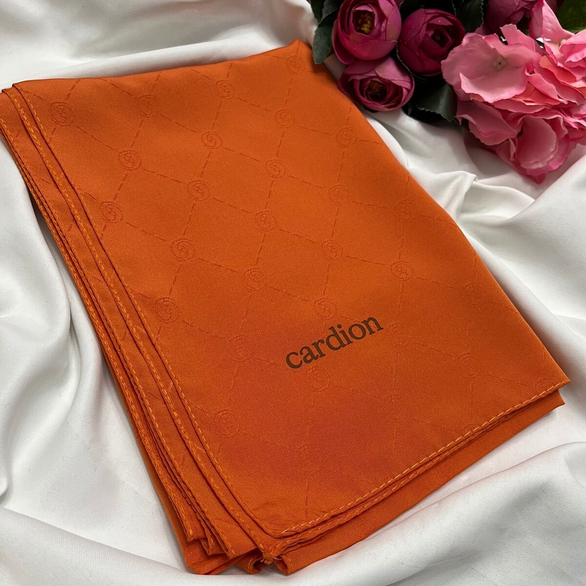 CARDİON JAKARLI ŞAL MONOGRAM DESEN TURUNCU