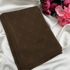 CARDİON JAKARLI ŞAL MONOGRAM DESEN ÇİKOLATA KAHVE