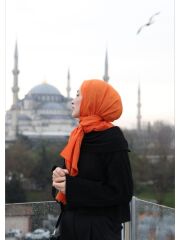 CARDİON JAKARLI ŞAL ZİGZAG DESEN TURUNCU