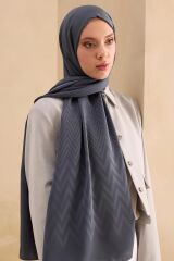 CARDİON JAKARLI ŞAL ZİGZAG DESEN ANTRASİT