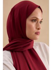 CARDİON JAKARLI ŞAL ZİGZAG DESEN AÇIK BORDO