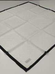 PİRAMİT MONOGRAM JAKARLI EŞARP ÇERVEVELİ BEYAZ SİYAH