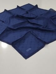 PİRAMİT MONOGRAM JAKARLI EŞARP ÇERVEVELİ KOT MAVİ LACİVERT