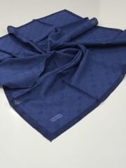 PİRAMİT MONOGRAM JAKARLI EŞARP ÇERVEVELİ KOT MAVİ LACİVERT