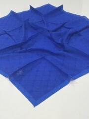 PİRAMİT MONOGRAM JAKARLI EŞARP ÇERVEVELİ SAKS MAVİSİ