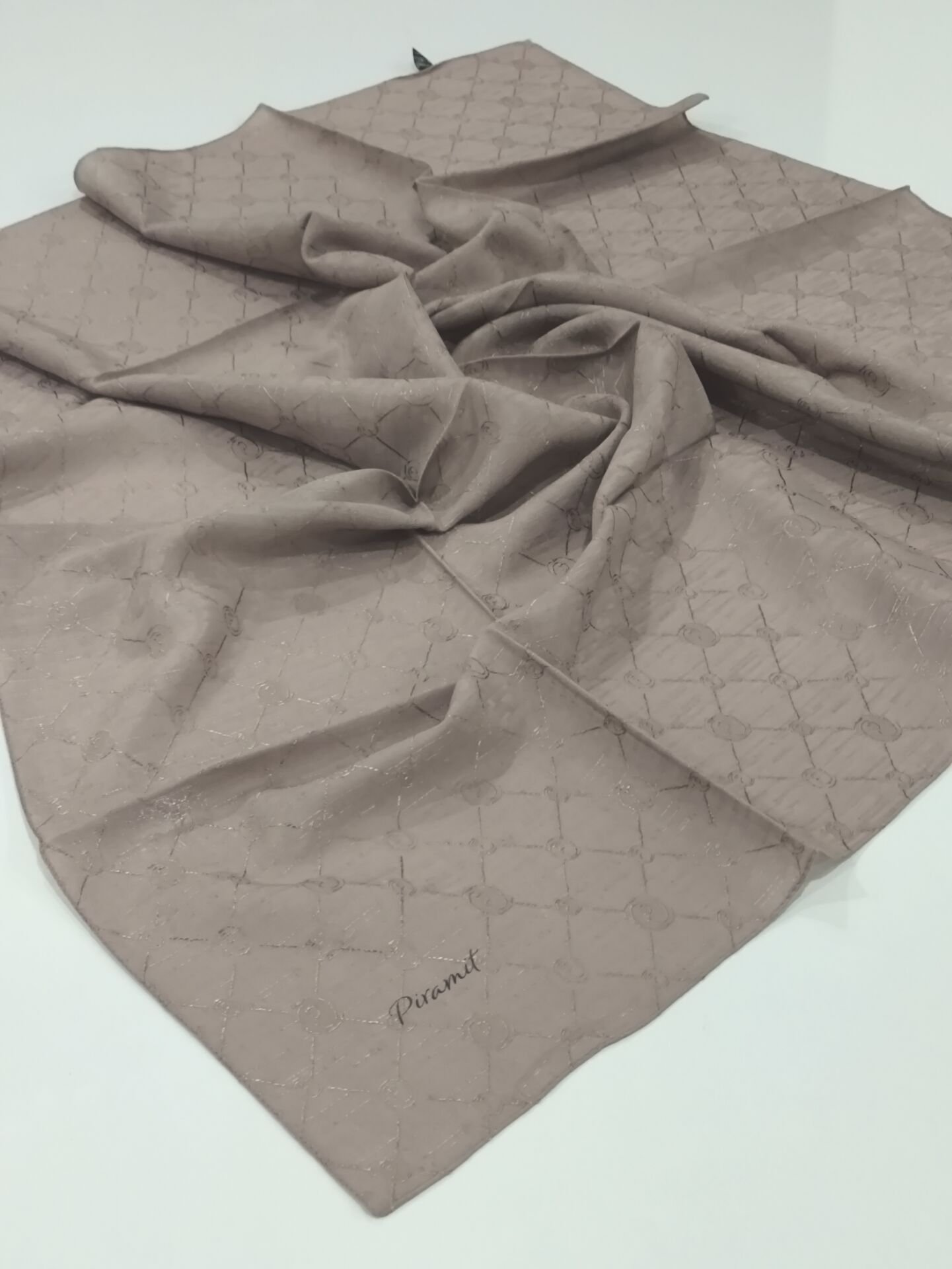 PİRAMİT MONOGRAM JAKARLI EŞARP GÜL KURUSU