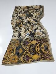 VUAL İPEK ŞAL ETNİK  DESEN TAŞ MAVİ MOR