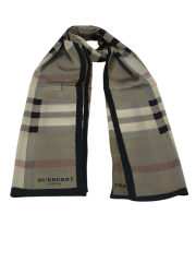 BURBERRY  VUAL İPEK ŞAL SİYAH VİZON