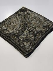 VUAL İPEK ŞAL ETNİK DESEN SİYAH GOLD