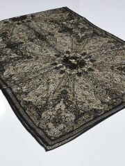 VUAL İPEK ŞAL ETNİK DESEN SİYAH GOLD