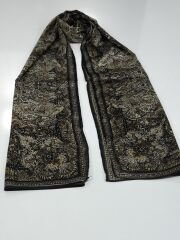 VUAL İPEK ŞAL ETNİK DESEN SİYAH GOLD