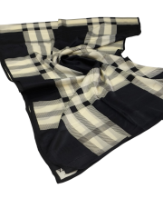 BURBERRY  VUAL İPEK ŞAL SİYAH KREM