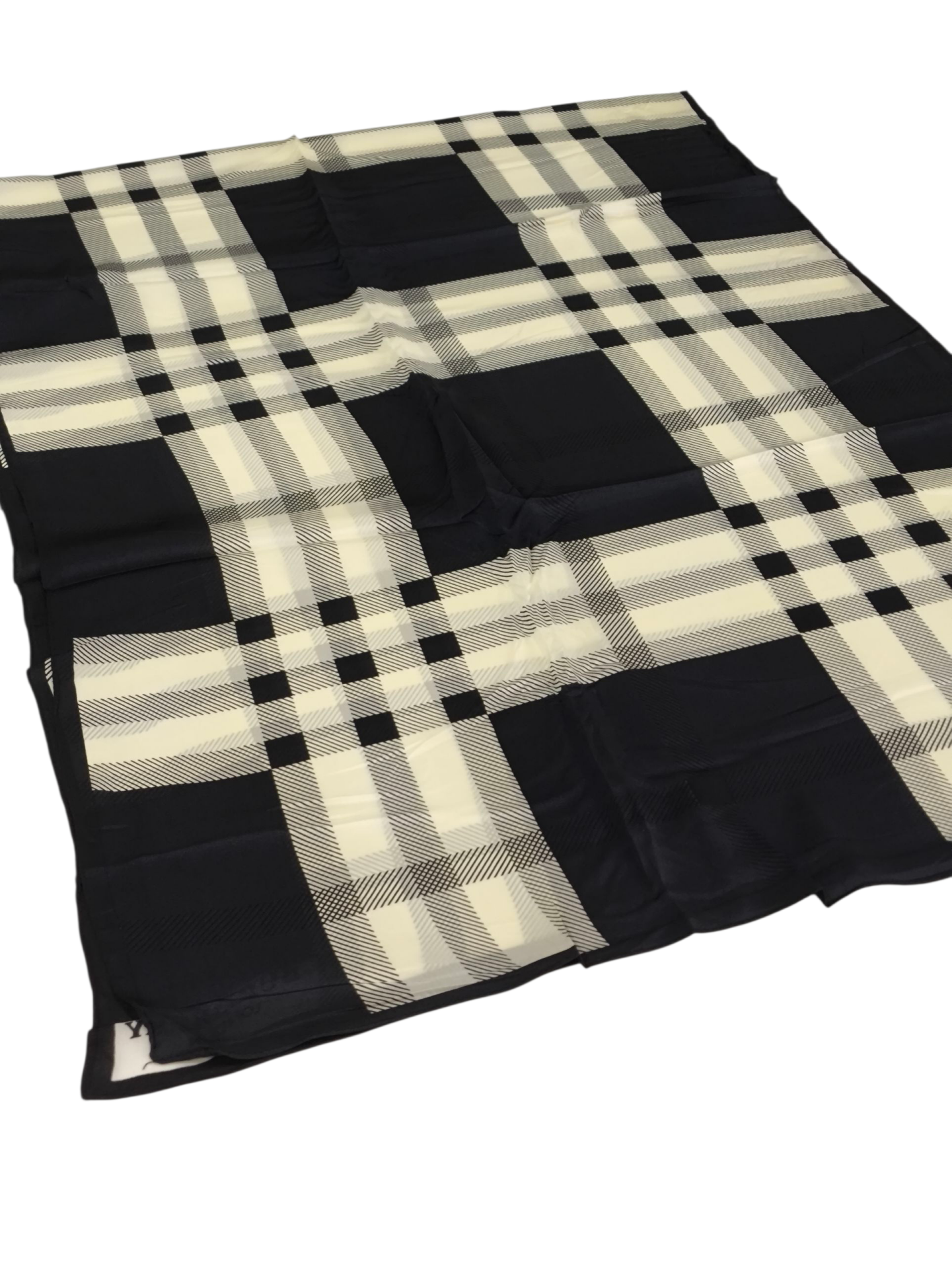 EKOSE DESEN  VUAL İPEK ŞAL SİYAH KREM