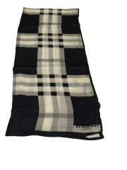 BURBERRY  VUAL İPEK ŞAL SİYAH KREM
