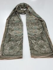 VUAL İPEK ŞAL ETNİK DESEN PUDRA YEŞİL