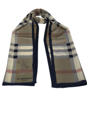 BURBERRY  VUAL İPEK ŞAL LACİVERT VİZON