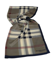 BURBERRY  VUAL İPEK ŞAL LACİVERT VİZON