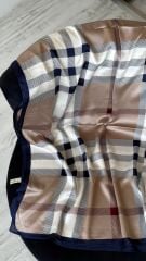 BURBERRY  VUAL İPEK ŞAL LACİVERT VİZON