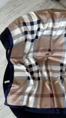BURBERRY  VUAL İPEK ŞAL LACİVERT VİZON