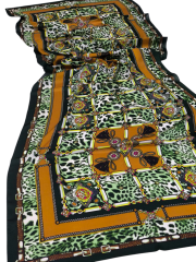 HERMES VUAL İPEK ŞAL LEOPAR DESENLİ YEŞİL