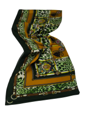 HERMES VUAL İPEK ŞAL LEOPAR DESENLİ YEŞİL