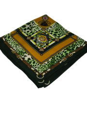 HERMES VUAL İPEK ŞAL LEOPAR DESENLİ YEŞİL