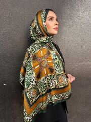 HERMES VUAL İPEK ŞAL LEOPAR DESENLİ YEŞİL